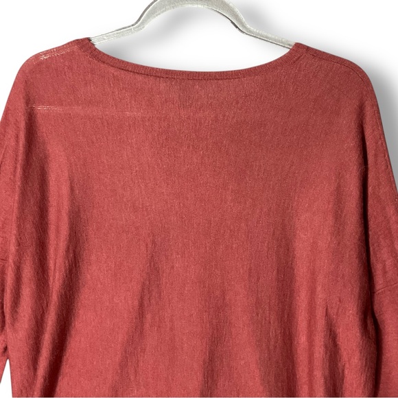 Eileen Fisher Alpaca Wool Blend Knit Top S Petite Lightweight Terracotta Red - Picture 7 of 11